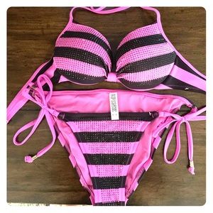 PINK Swimsuit Small Top Medium Bottoms